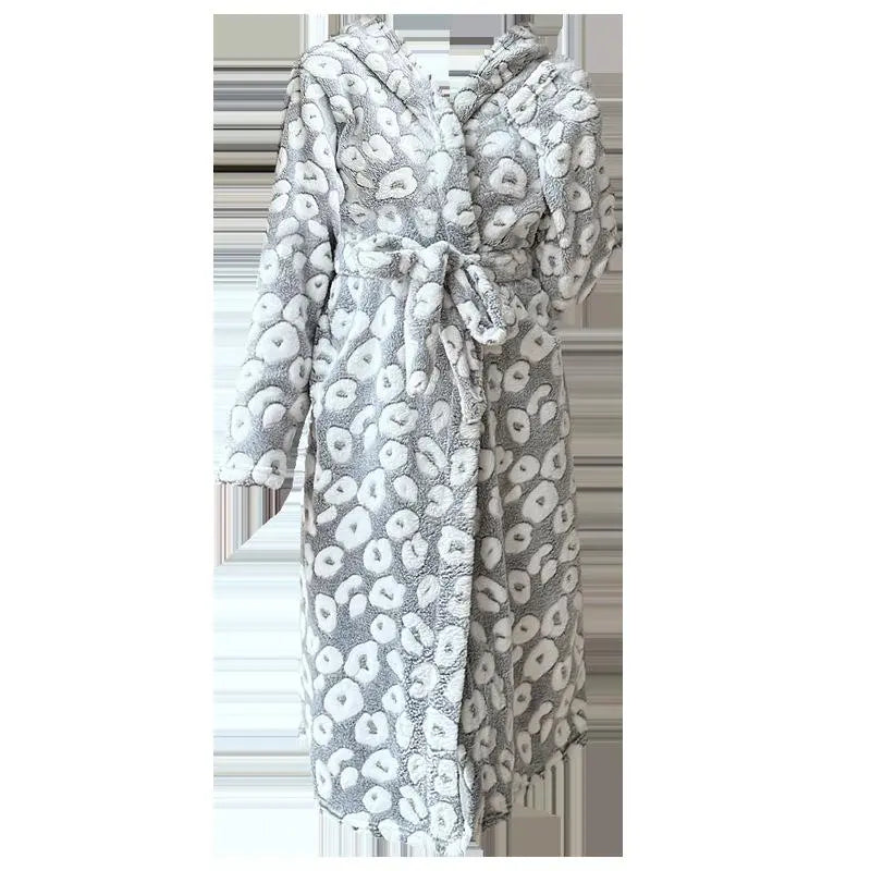Women's Winter Fleece Thickened Long Sleepwear Bathrobe