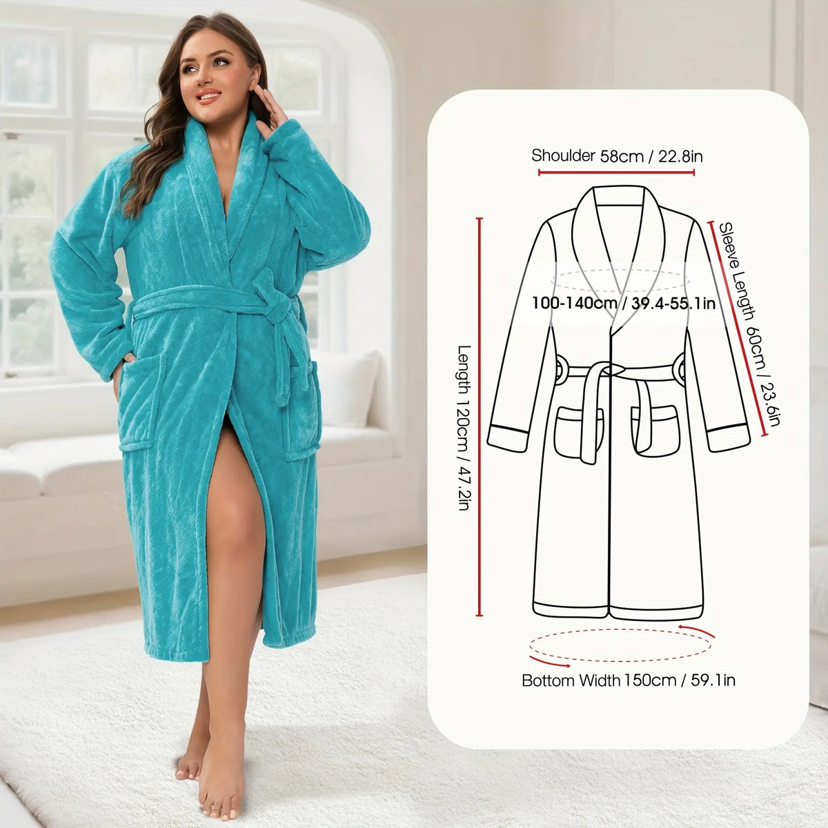 1 Pcs Bathrobe / 2-Piece Bath Skirts Set - 80x210cm & 80x160cm, 350GSM, Oversized Bathing Towel + Ladies' Bath Cap + Adjustable Wearable Skirt, Fits M-XXXXL, Thickened, Ideal for Home, Travel, Sauna & Spa