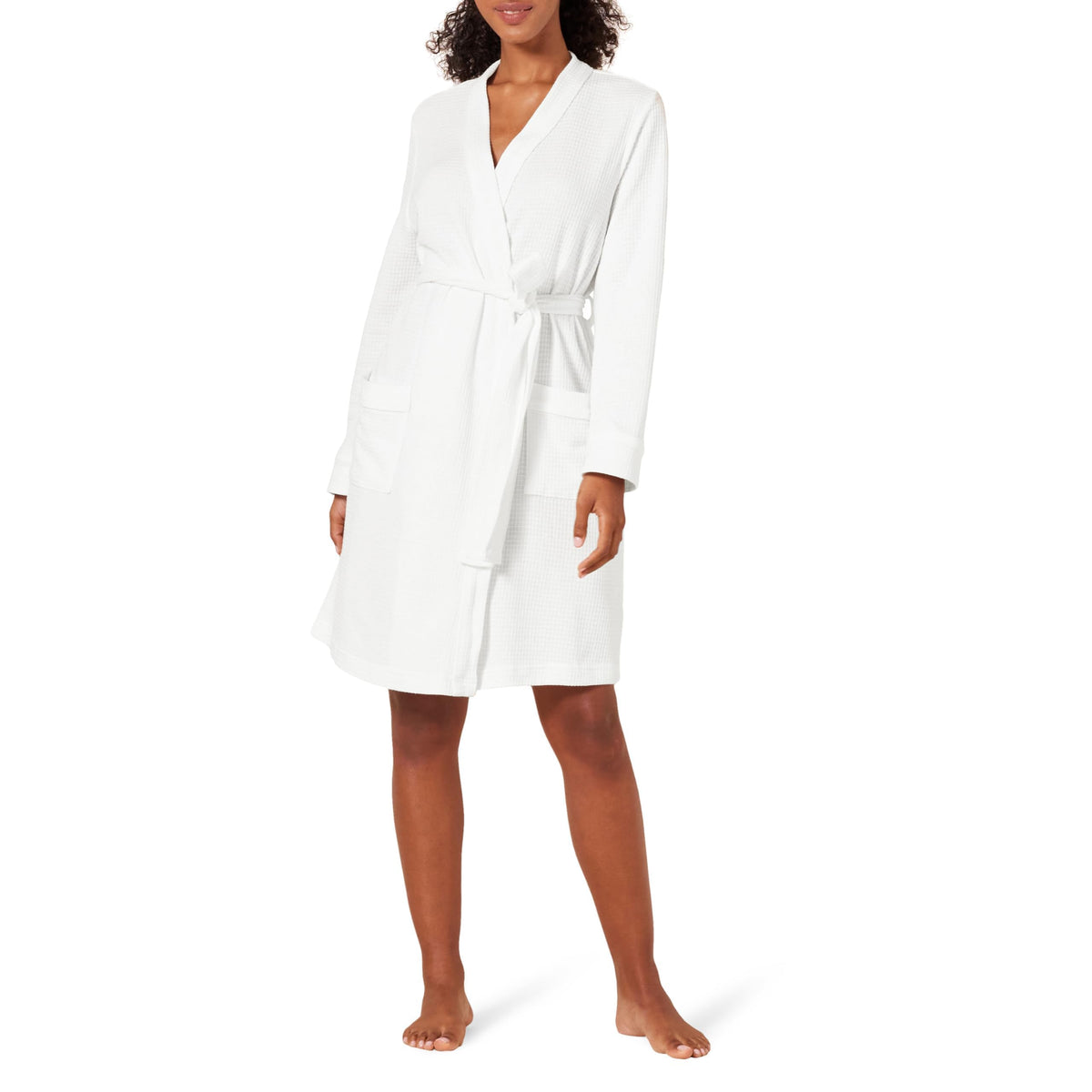 Amazon Essentials Women's Lightweight Waffle Bath Robe (Available in Plus Size)