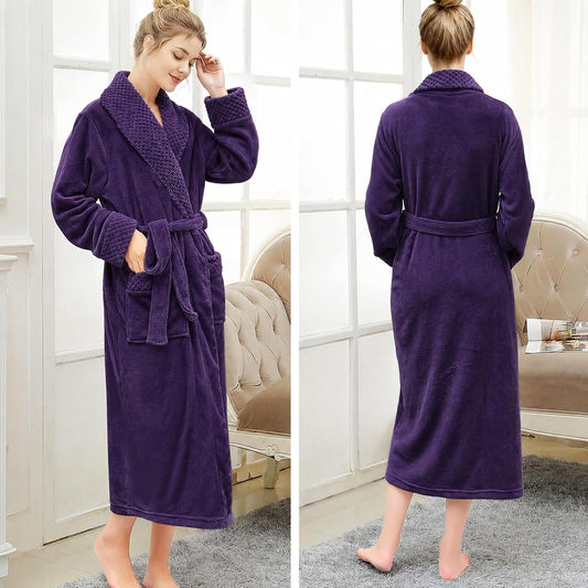 Premium Long Robes for Women: Warm Super Plush Soft Fleece Bathrobes