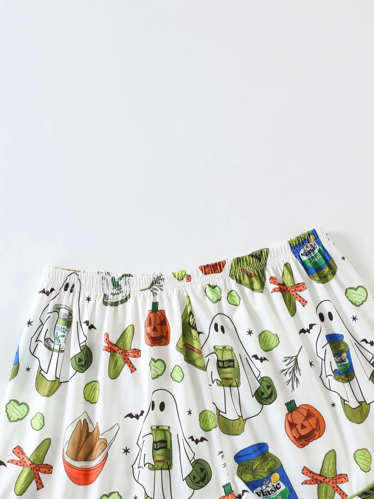 Women's Halloween Pyjama Set, Fun Print Pumpkin Nurse Ghost Full Print, Fitted Short Sleeve Top + Loose Comfortable Shorts, Casual Sleepwear, Halloween Loungewear