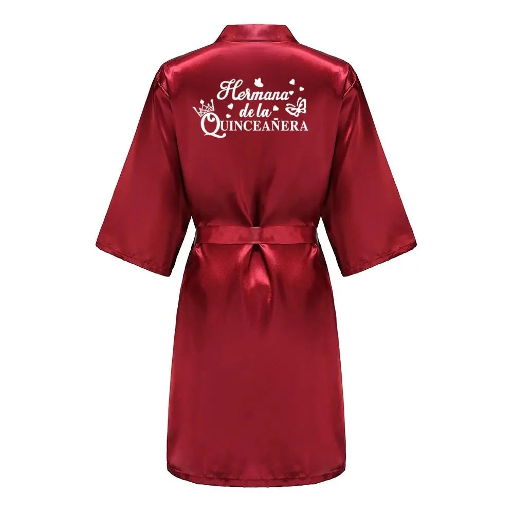 Mis Quince Años Bathrobe Mama de la Quinceañera Robe Woman Homewear Party Gift