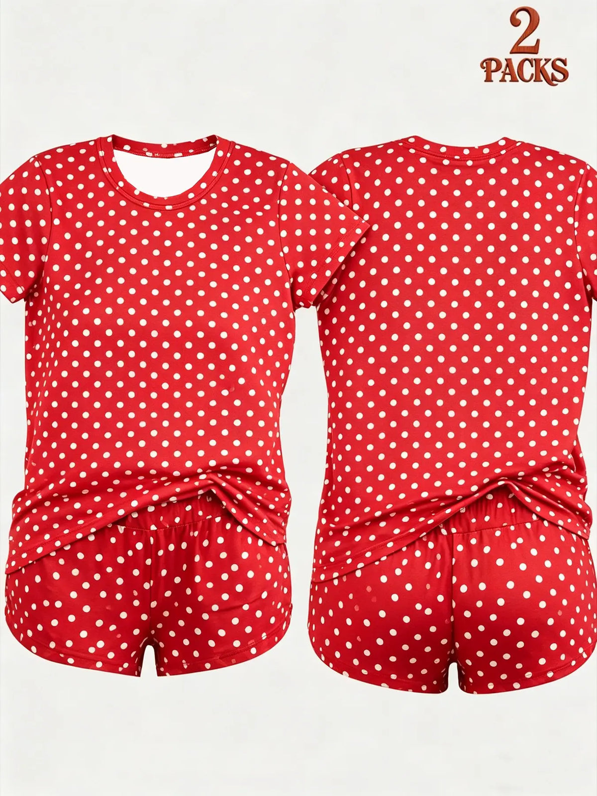 2-Pack Value Set, Matching Short-Sleeve Tees & High-Waisted Leopard Print Shorts, Comfortable Sleepwear for Lazy Days & Cozy Nights, Loungewear Pajama Set