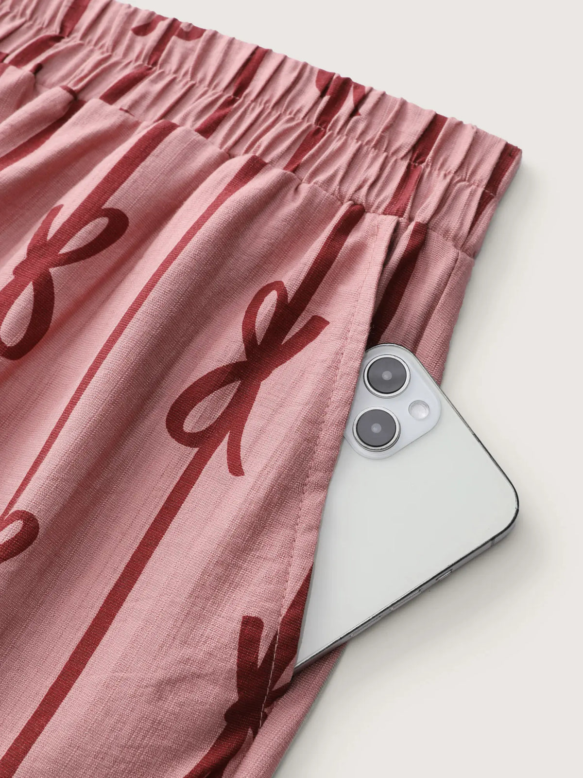 BLOOMCHIC Women's Plus Size Lounge Pants,Pajama Pants with Supersoft Nylon Geometric Striped Casual Pants with Smooth Fabric and Pocket,Cute Bow Print Lounge Pants,High Waist Relaxed Fit,Soft Summer Vacation ,Summerfinds，SohoChic