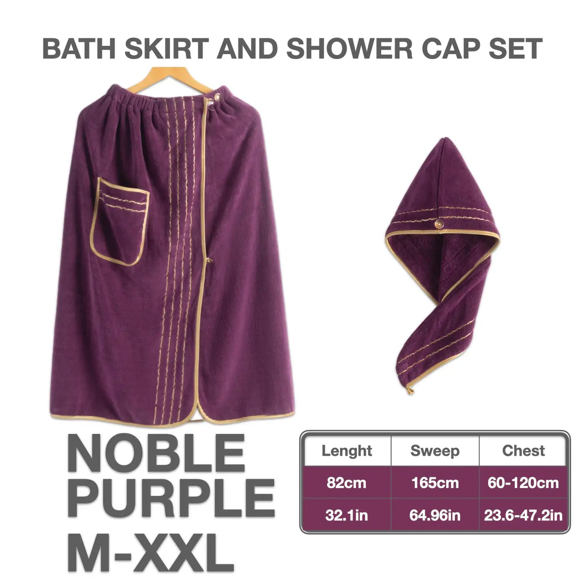 Women's Plus Size Bathrobe Set, Soft Coral Fleece Material, Adjustable Fit M-Xxxxxl, Ideal for Home & Travel Use