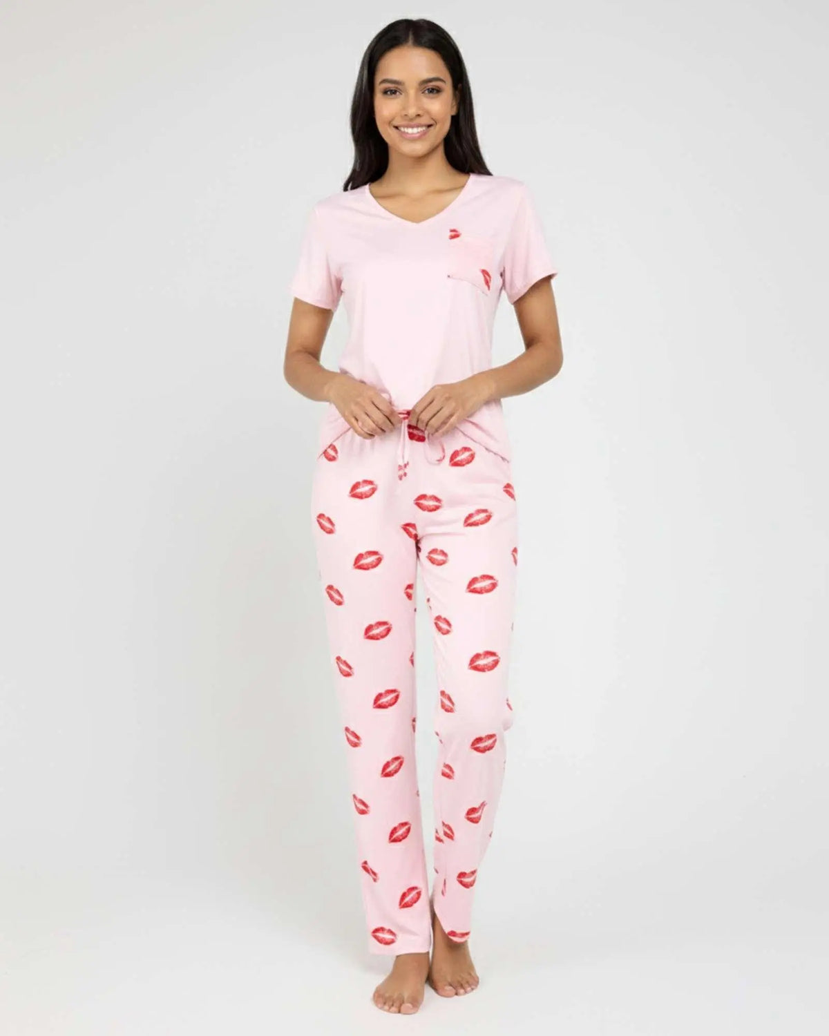 Real Essentials 2 Pack: Women's Comfy Pajama Sets - Short Sleeve Ladies Loungewear Sleepwear PJs (Available In Plus)