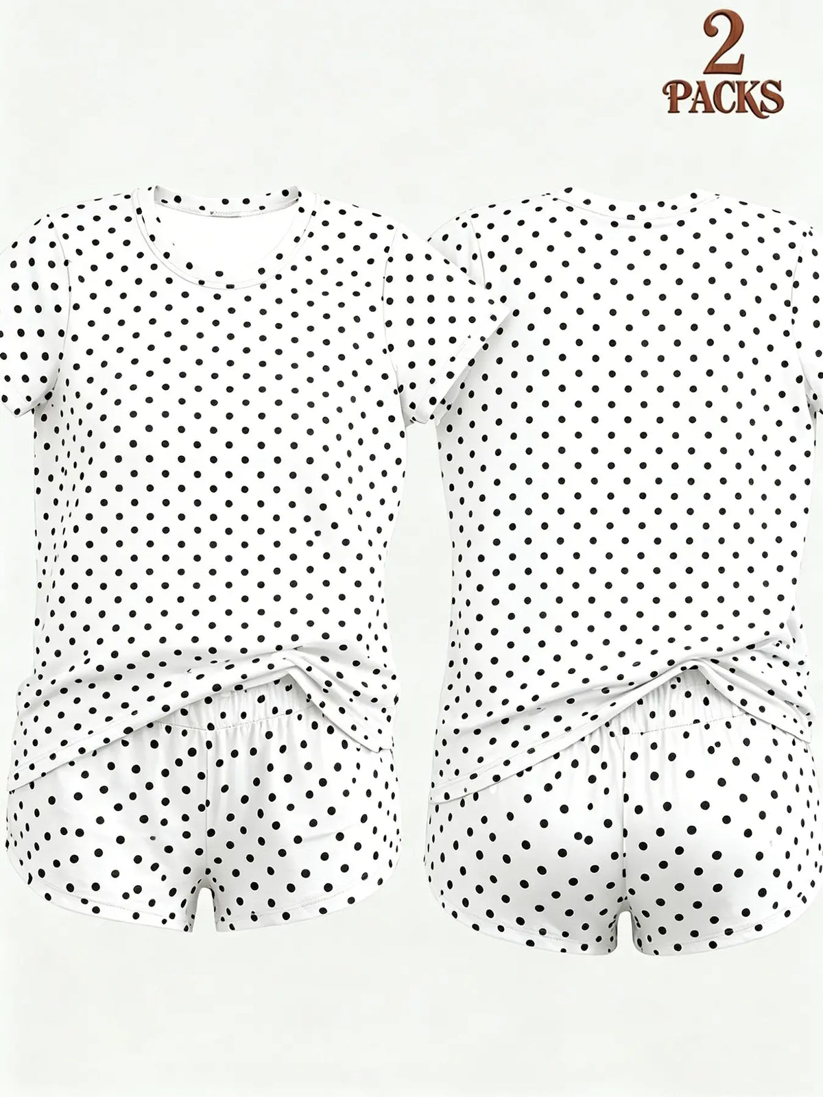 2-Pack Value Set, Matching Short-Sleeve Tees & High-Waisted Leopard Print Shorts, Comfortable Sleepwear for Lazy Days & Cozy Nights, Loungewear Pajama Set