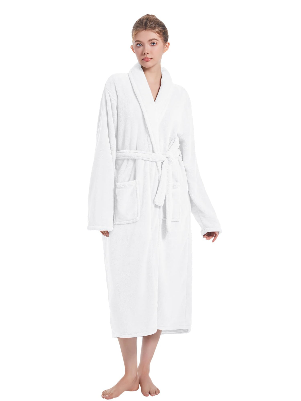 Soft Robe For Women，Warm Plush Bath Robes Female，Spa Towel After Shower Lightweight Long Bathrobe