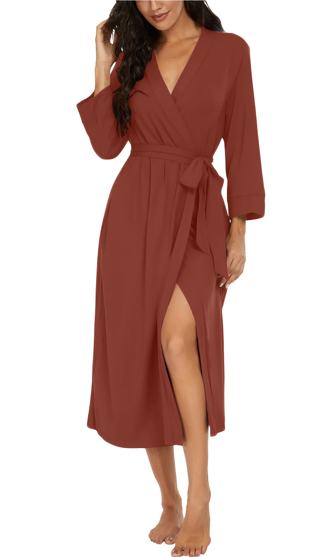 VINTATRE Robes for Women Long Knit Bathrobe XS-4XL