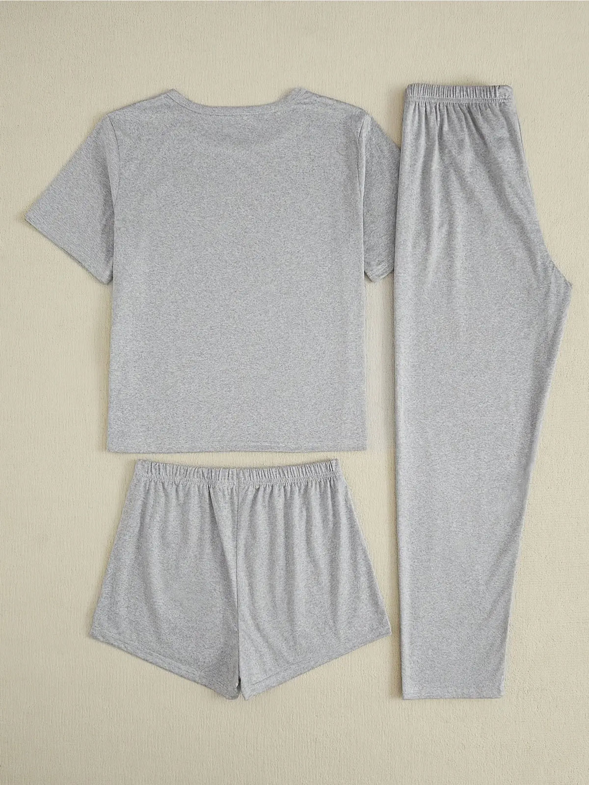 Cute Panda Three-Piece Home Set, Casual Loose-Fitting Cartoon Pattern, All-Seasons Comfortable Sleepwear, Pajama, Loose Fit Pajamas, Homewear, Loungewear, Pjs, Perfect for Daily Wear, Casual Comfy Pyjama