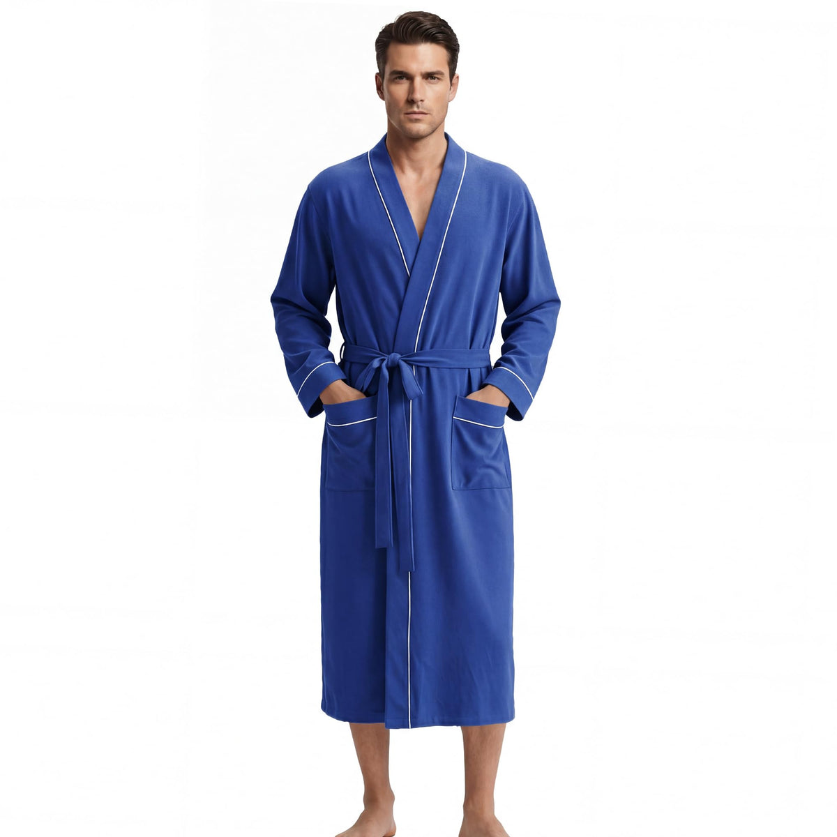 U2SKIIN Mens 100% Cotton Cozy Robe, Ultra Soft Lightweight Bathrobe for Men