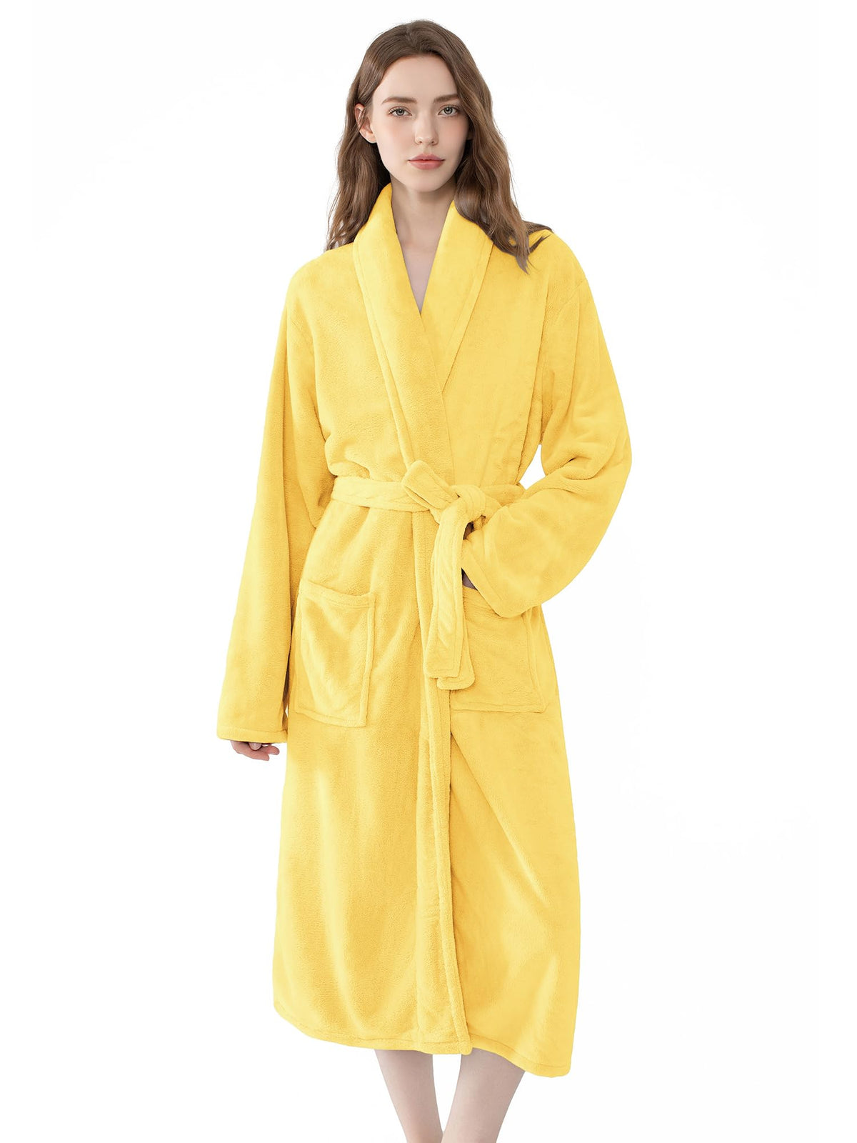 Soft Robe For Women，Warm Plush Bath Robes Female，Spa Towel After Shower Lightweight Long Bathrobe