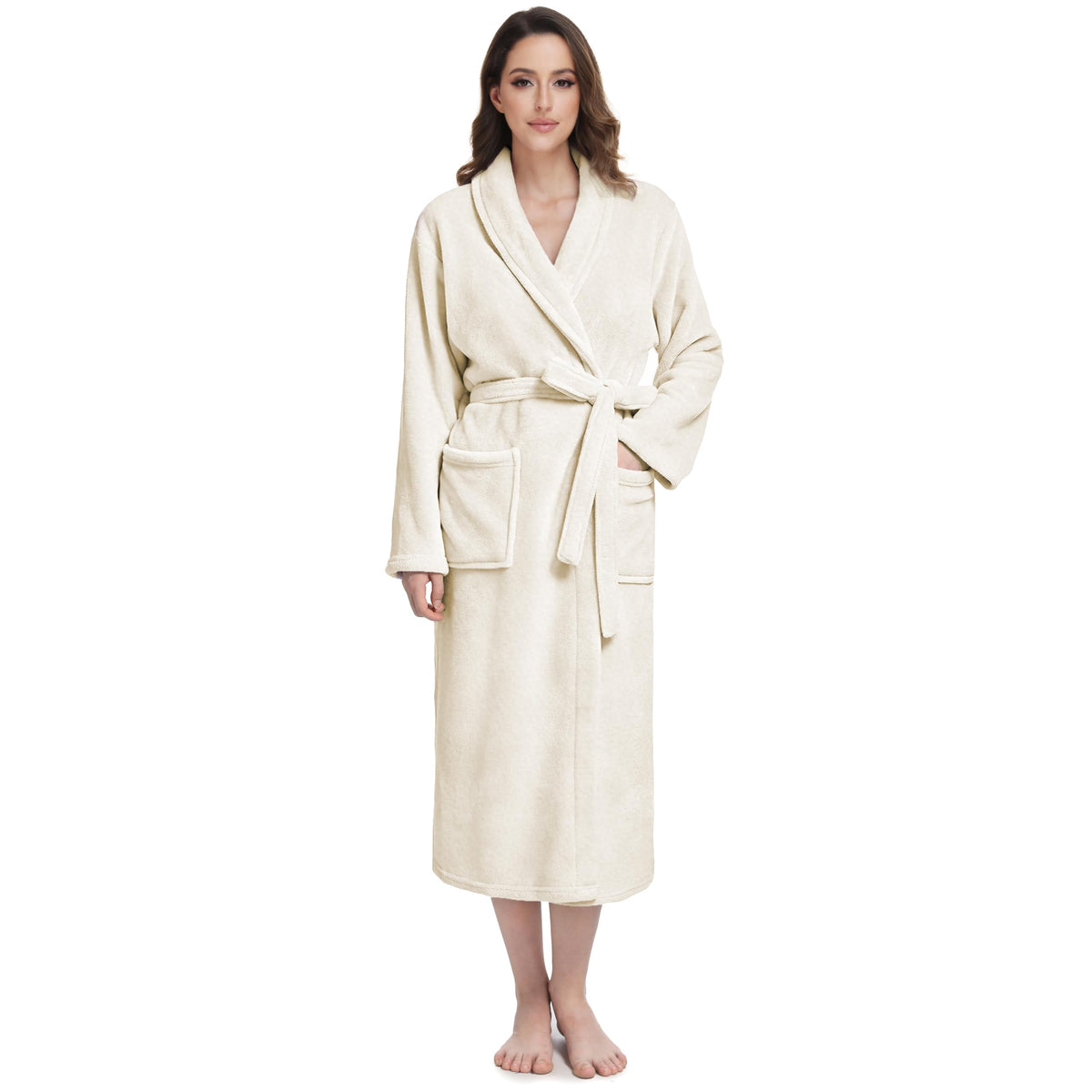 Fluffy Soft Robes for Women, Warm Fleece Womens Robe, Cozy Bathrobe