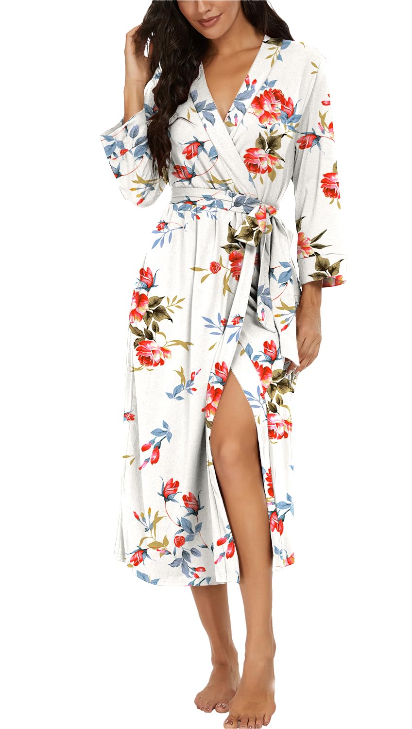 VINTATRE Robes for Women Long Knit Bathrobe XS-4XL