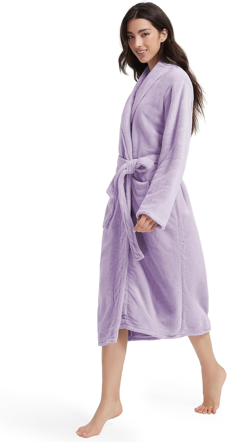 Plush Bath Robes For Women After Shower,Soft Long Towel Robe,Quick Dry&Warm Womens Bathrobe