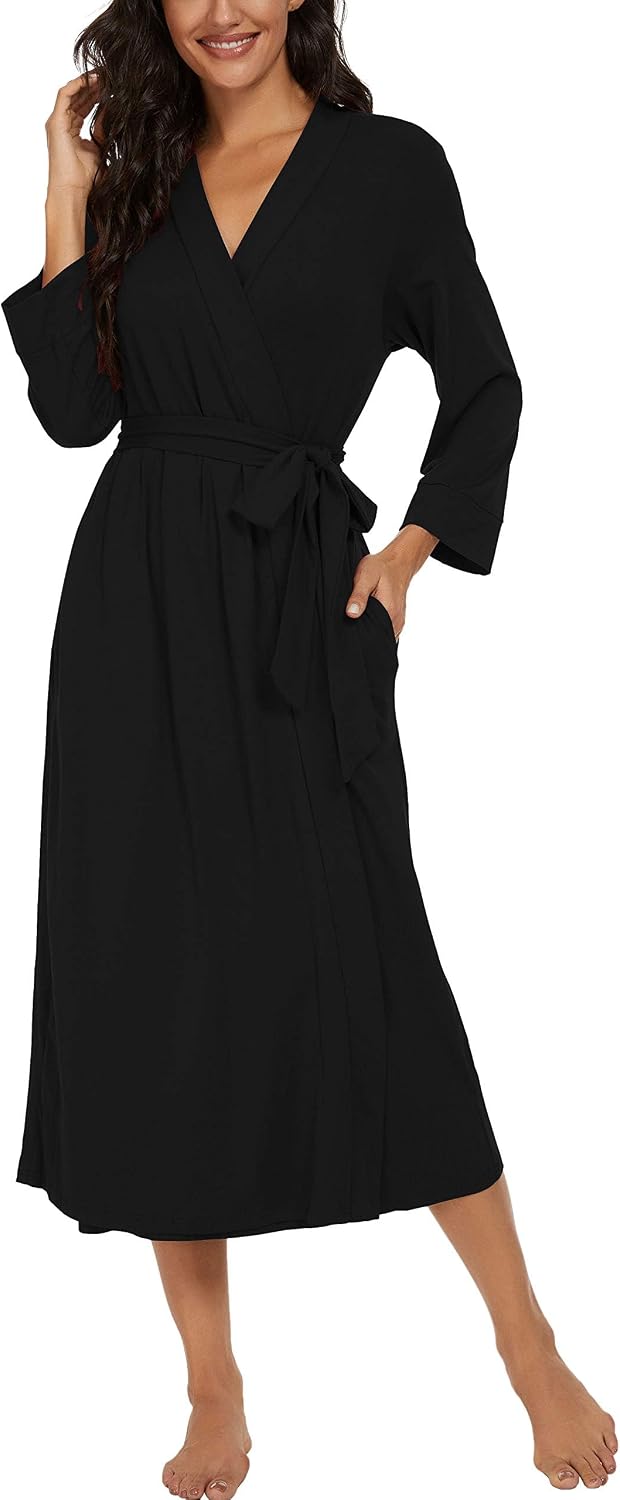 VINTATRE Robes for Women Long Knit Bathrobe XS-4XL