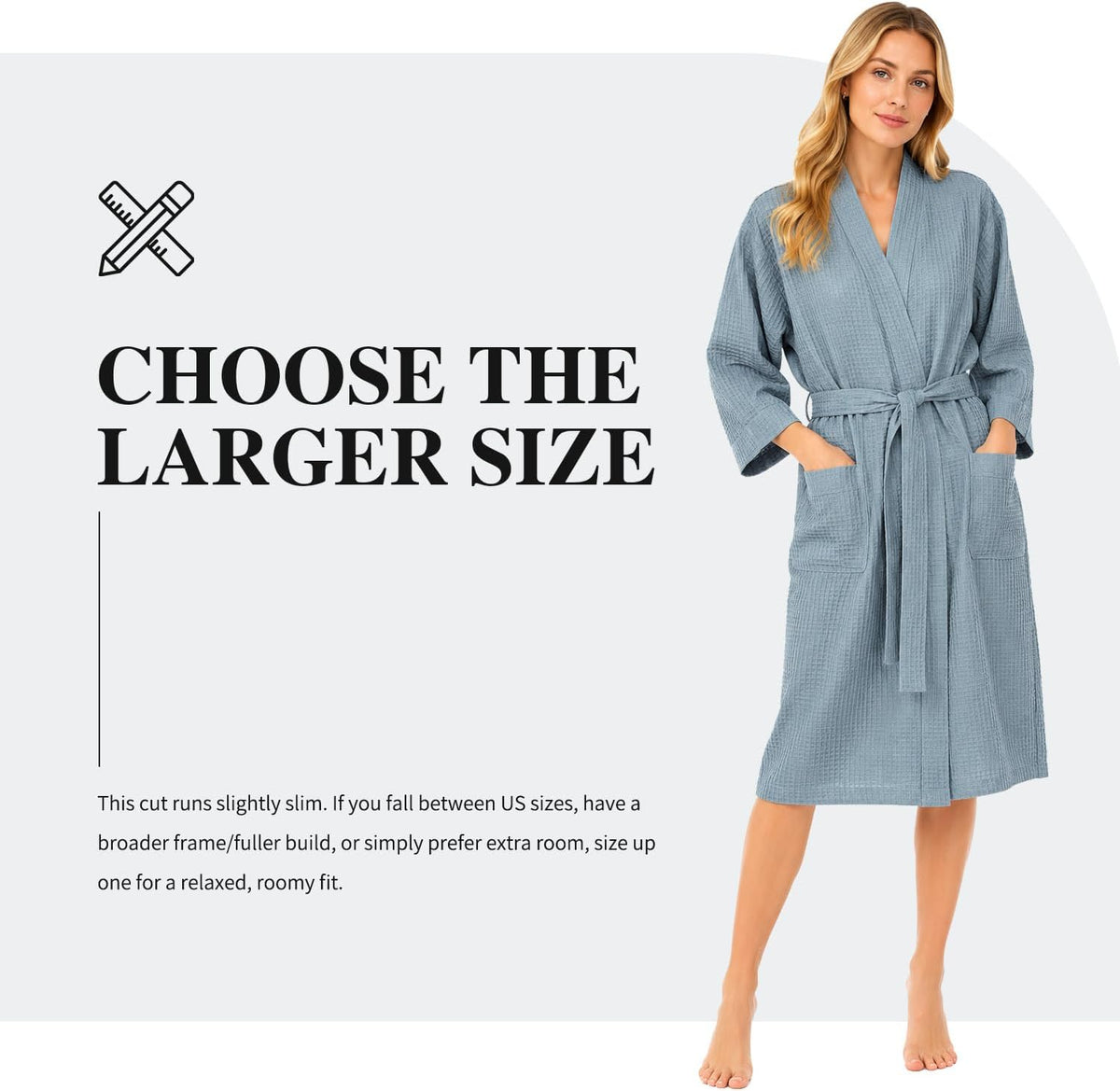 Soft Cotton Lightweight Waffle Robe
