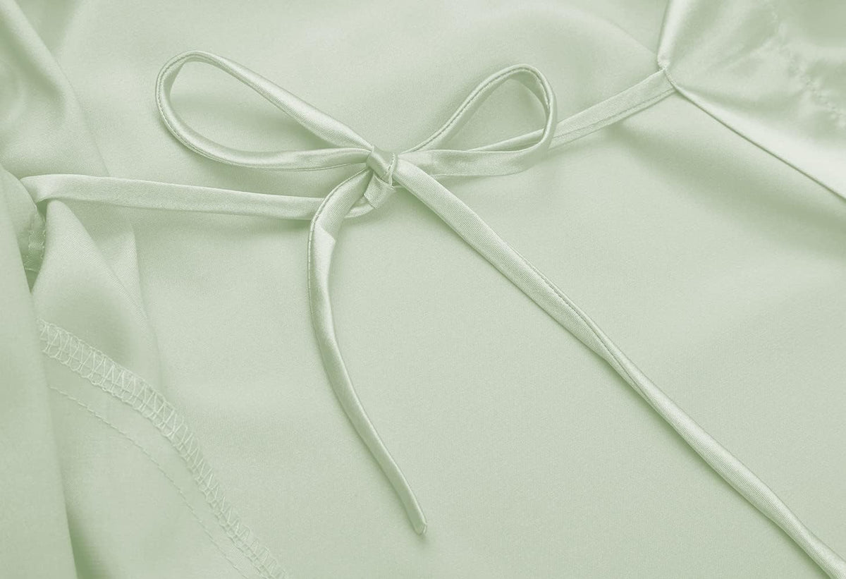 VOGUEMAX Womens Short Kimono Robe Bride Bridesmaids Wedding Satin Bathrobe