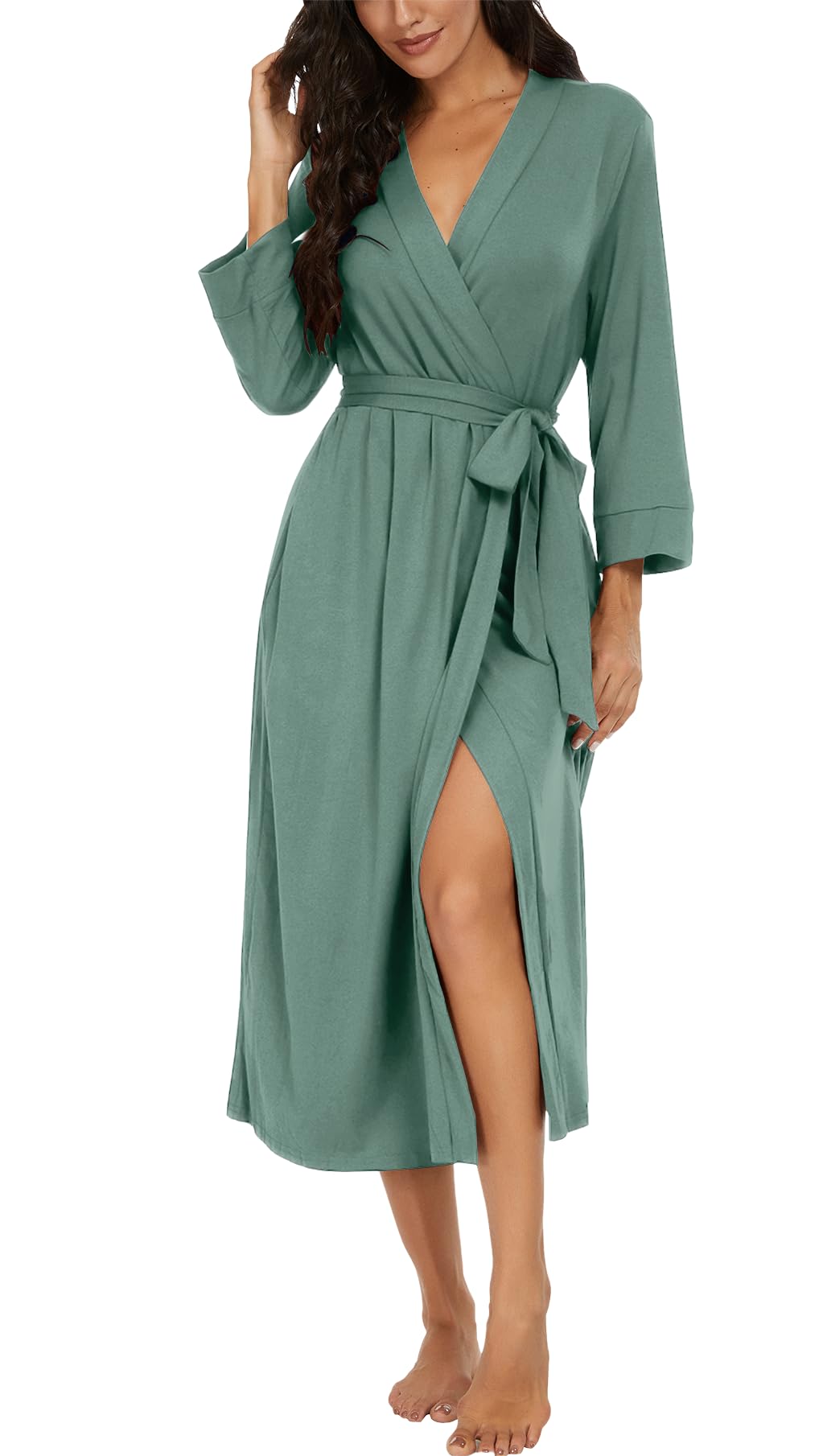 VINTATRE Robes for Women Long Knit Bathrobe XS-4XL