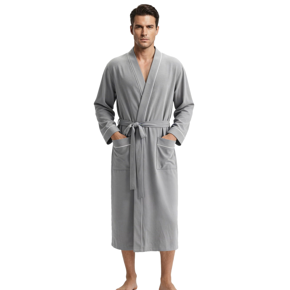 U2SKIIN Mens 100% Cotton Cozy Robe, Ultra Soft Lightweight Bathrobe for Men