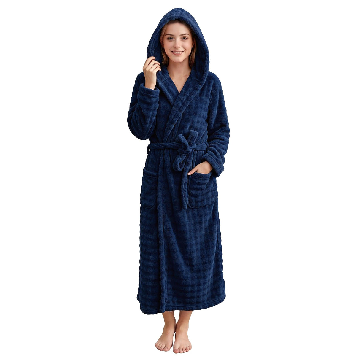 V.&GRIN Women Hooded Towel Robe, Quick-Dry Absorbent Long Bathrobe