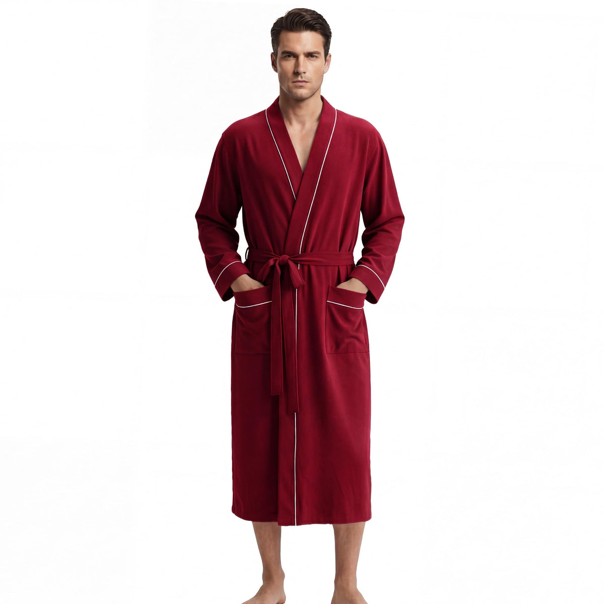 U2SKIIN Mens 100% Cotton Cozy Robe, Ultra Soft Lightweight Bathrobe for Men