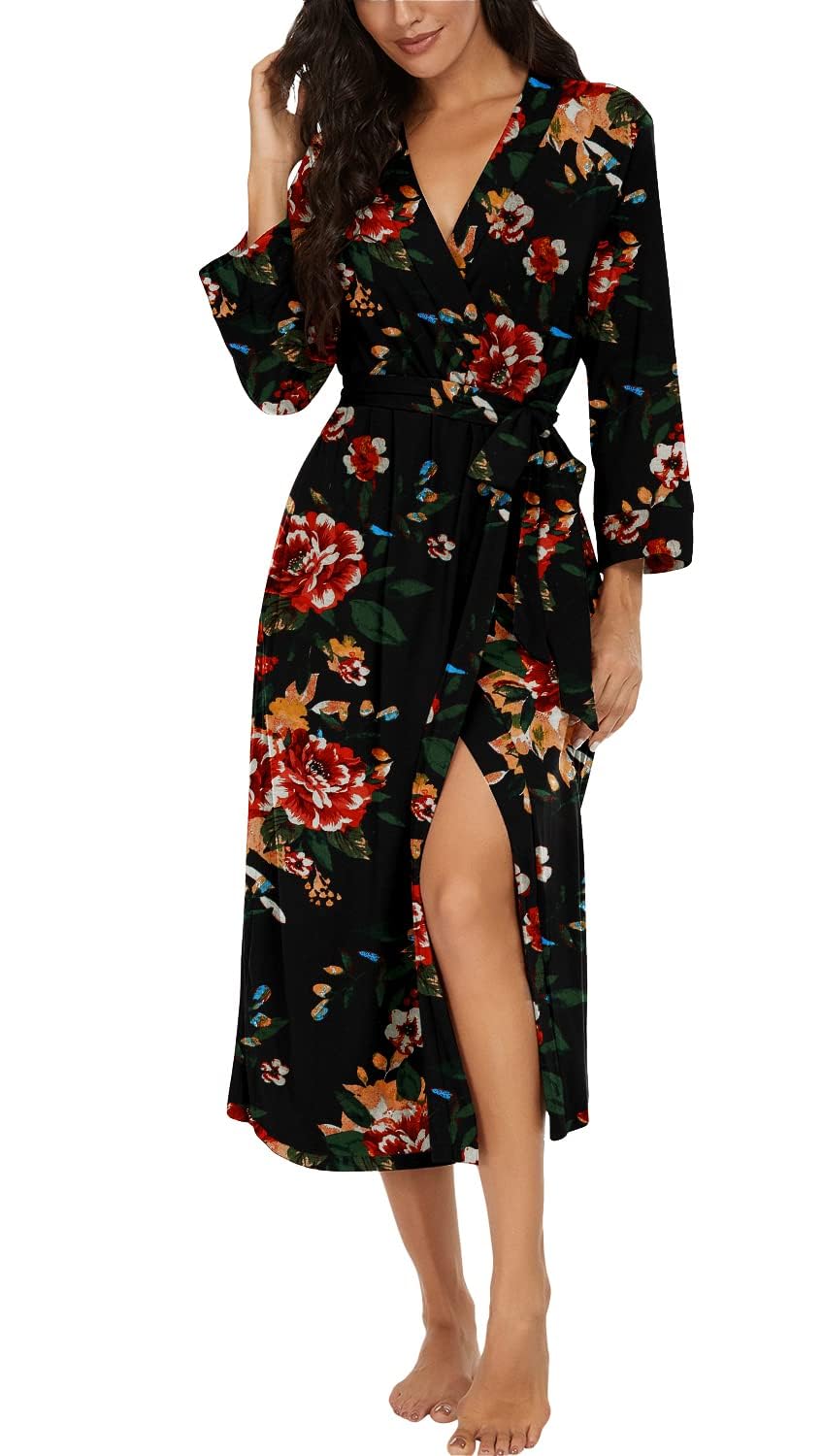 VINTATRE Robes for Women Long Knit Bathrobe XS-4XL