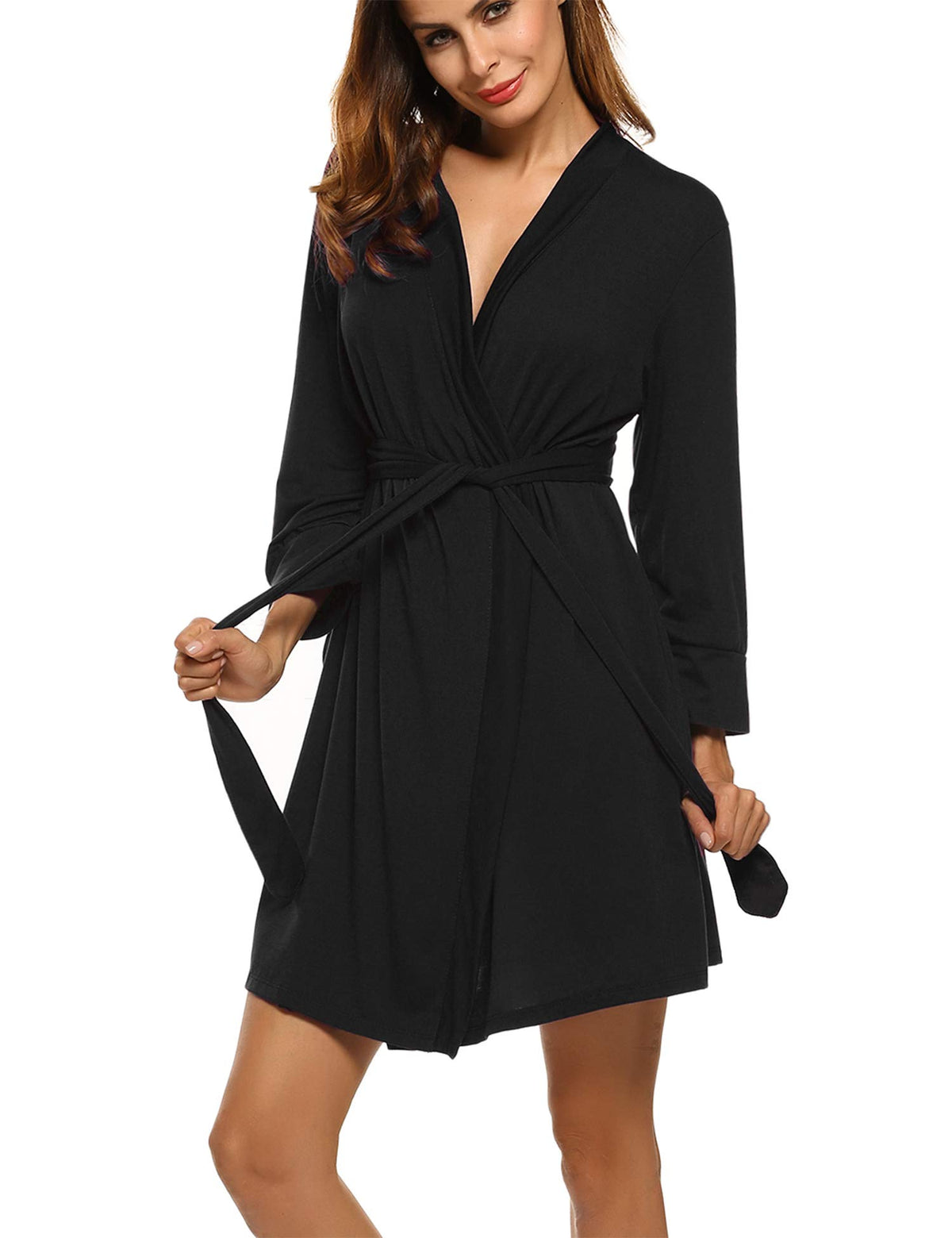 HOTOUCH Womens Robe Lightweight Short Knit Bathrobe Soft Ladies Sleepwear