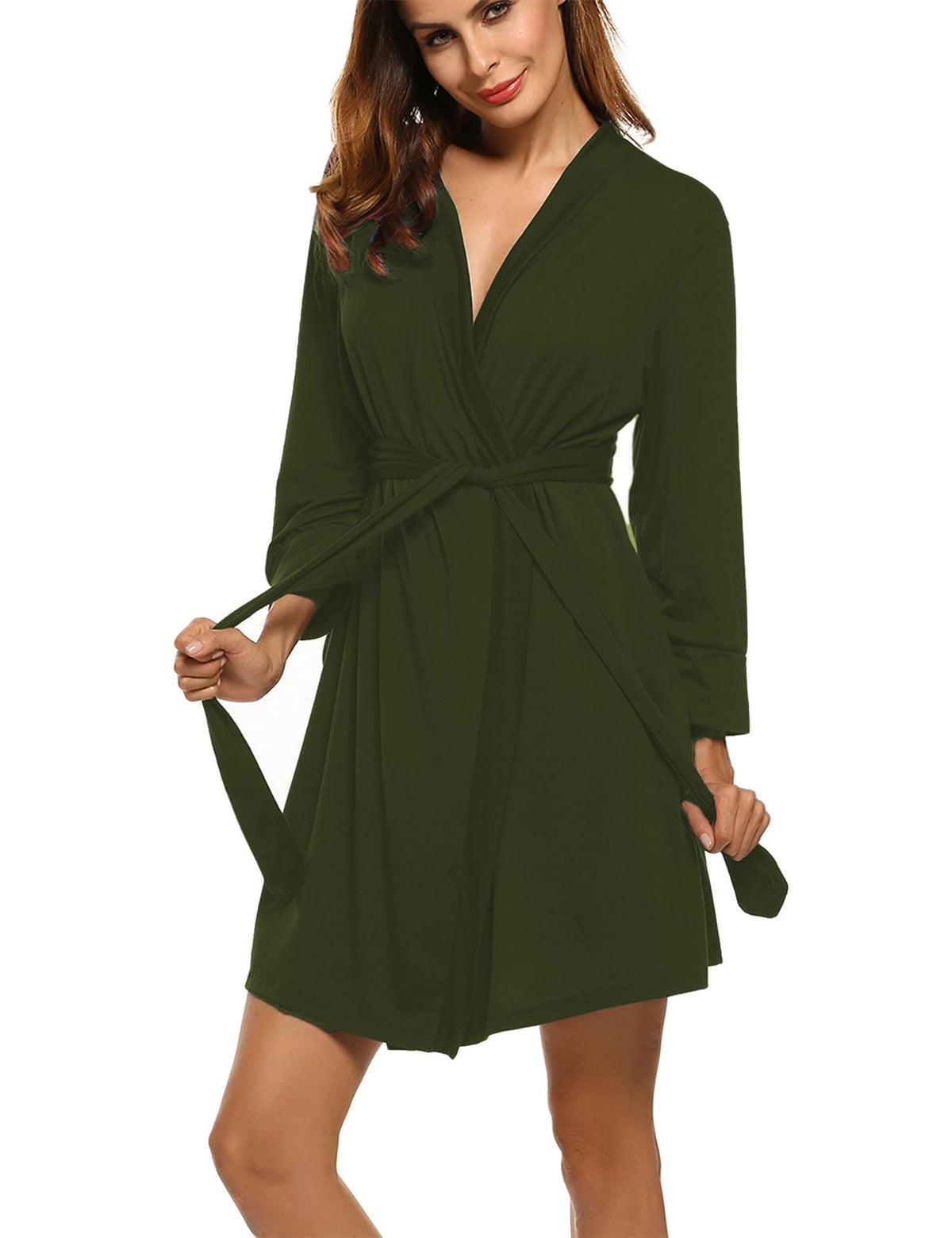 HOTOUCH Womens Robe Lightweight Short Knit Bathrobe Soft Ladies Sleepwear