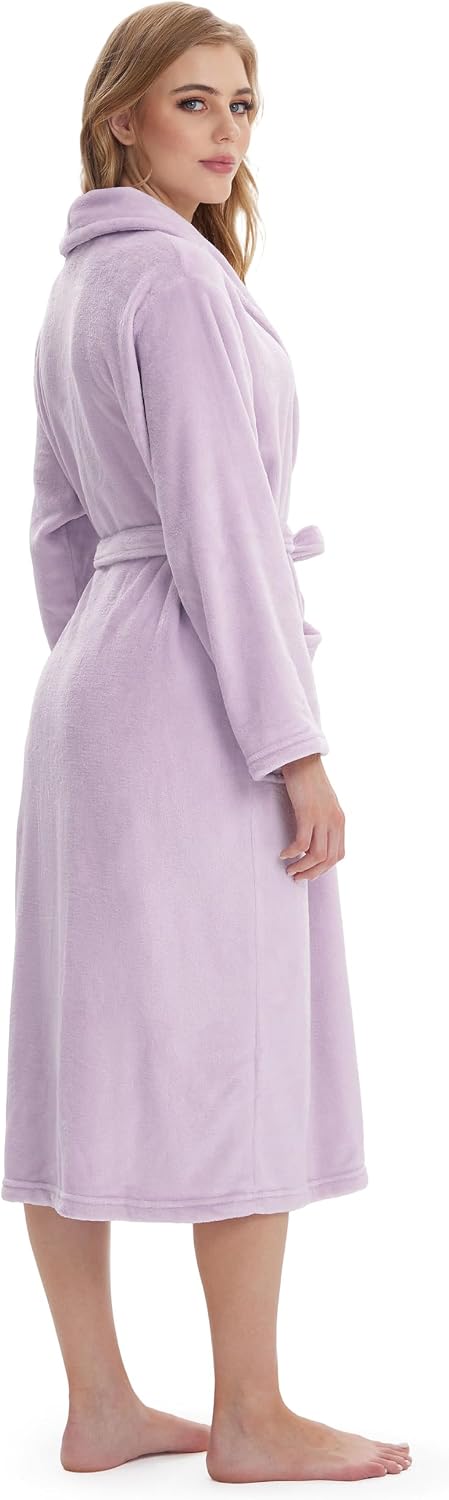 Fluffy Soft Robes for Women, Warm Fleece Womens Robe, Cozy Bathrobe