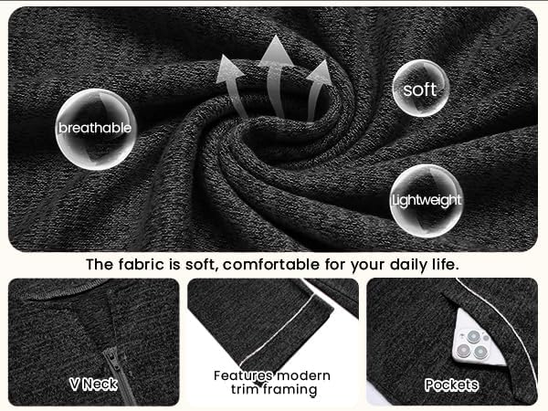 Ekouaer Zipper Robes for Women 3/4 Sleeve Bathrobe Lightweight House Coats