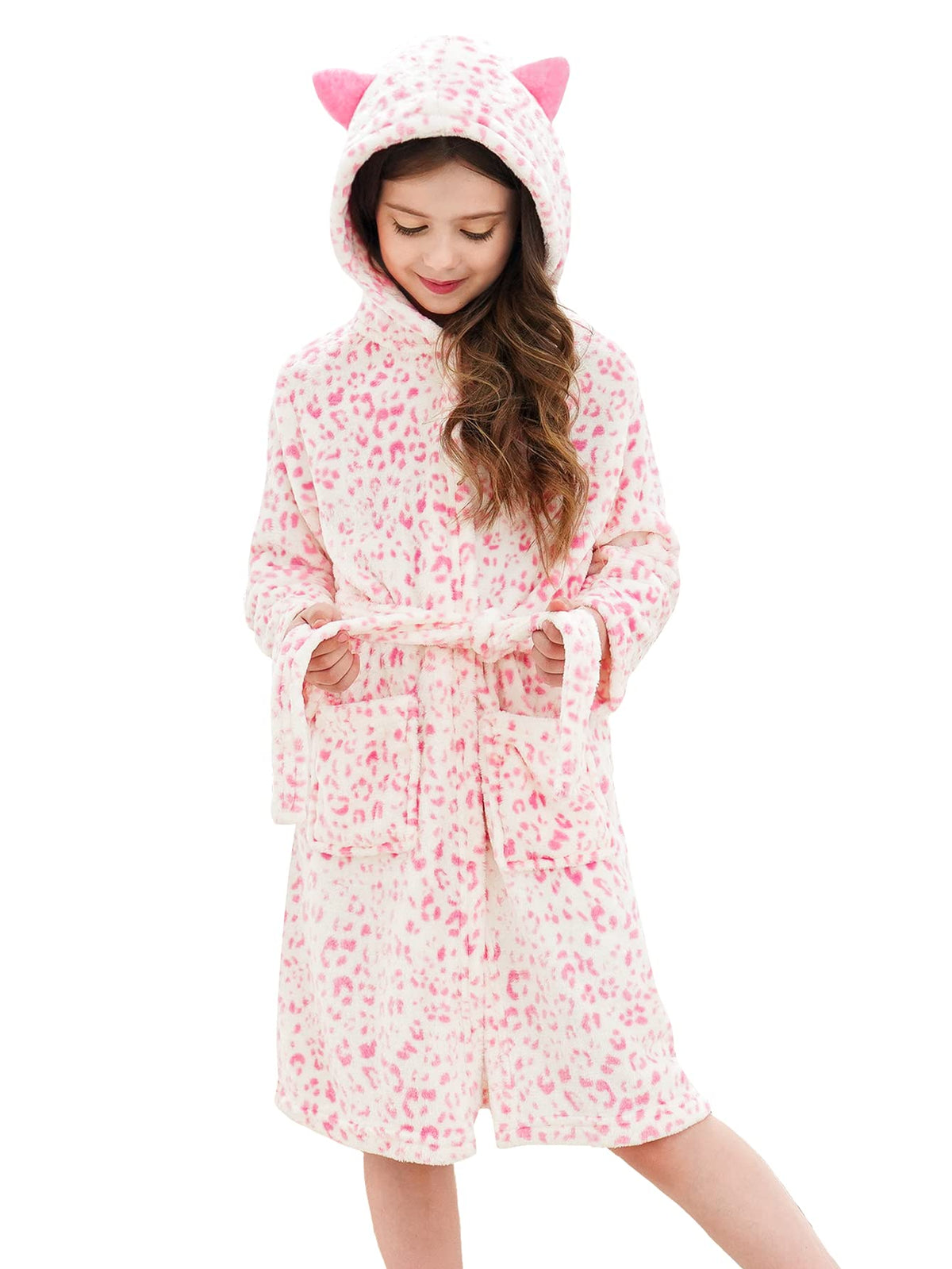 Doctor Unicorn Soft Hooded Rainbow Bathrobe Sleepwear for Girls