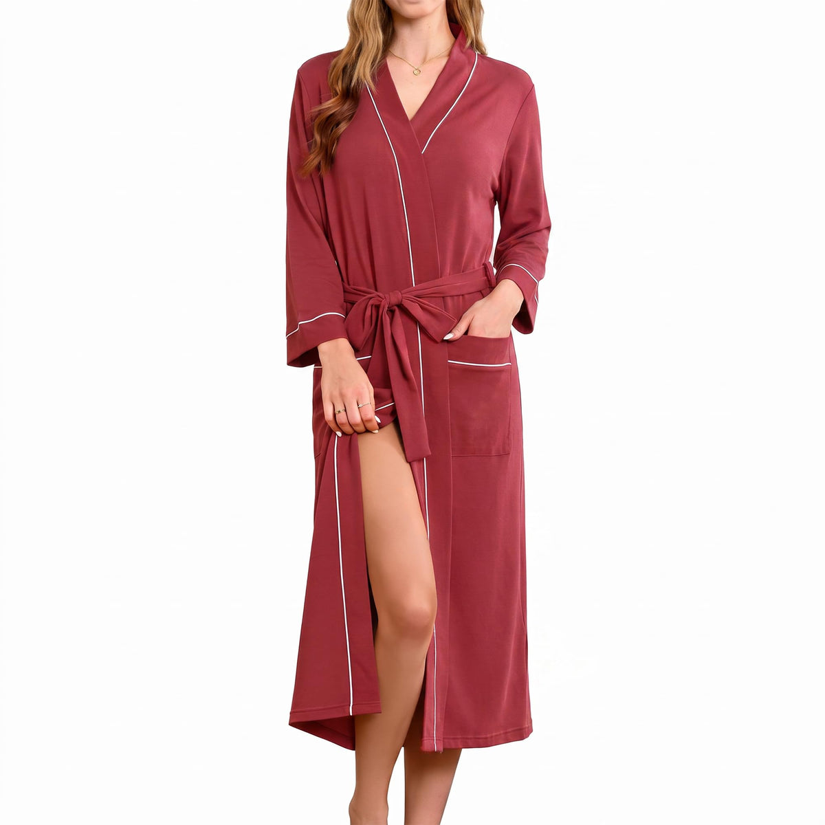 HEARTNICE Womens 100% Cotton Robe, Soft Lightweight Long Bathrobe for Home