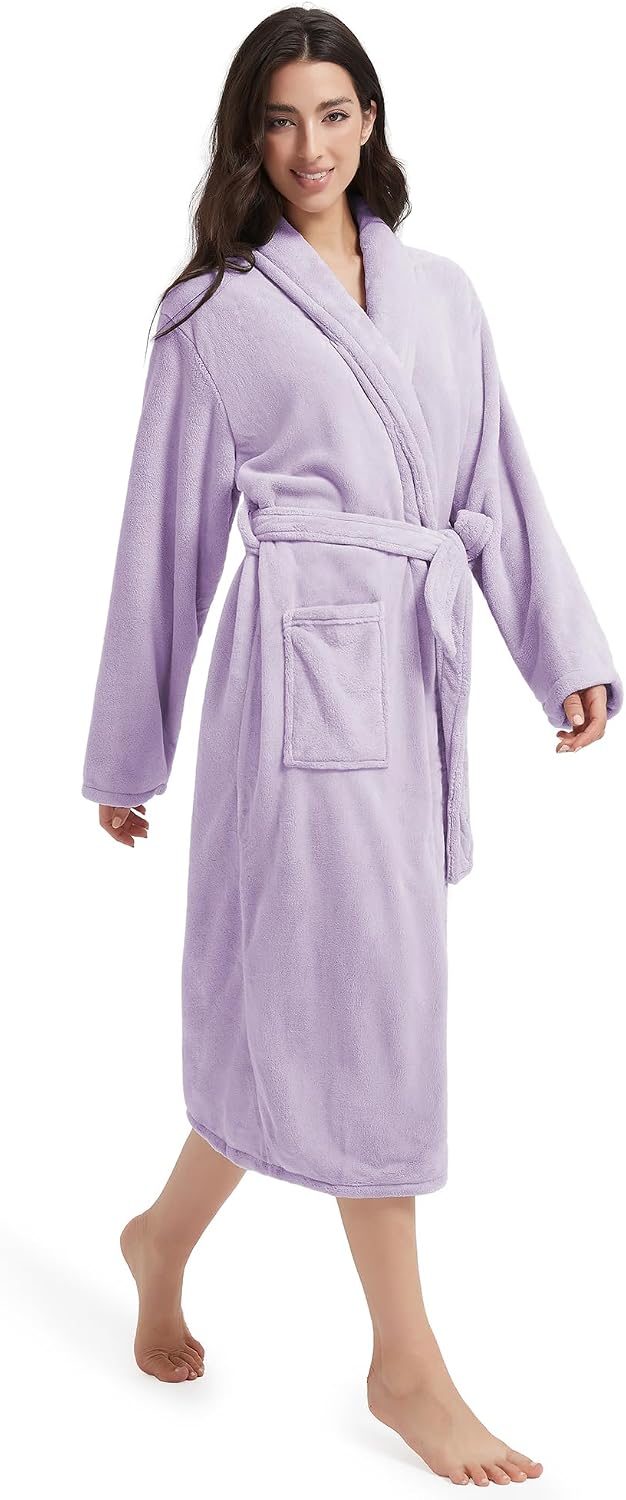Plush Bath Robes For Women After Shower,Soft Long Towel Robe,Quick Dry&Warm Womens Bathrobe