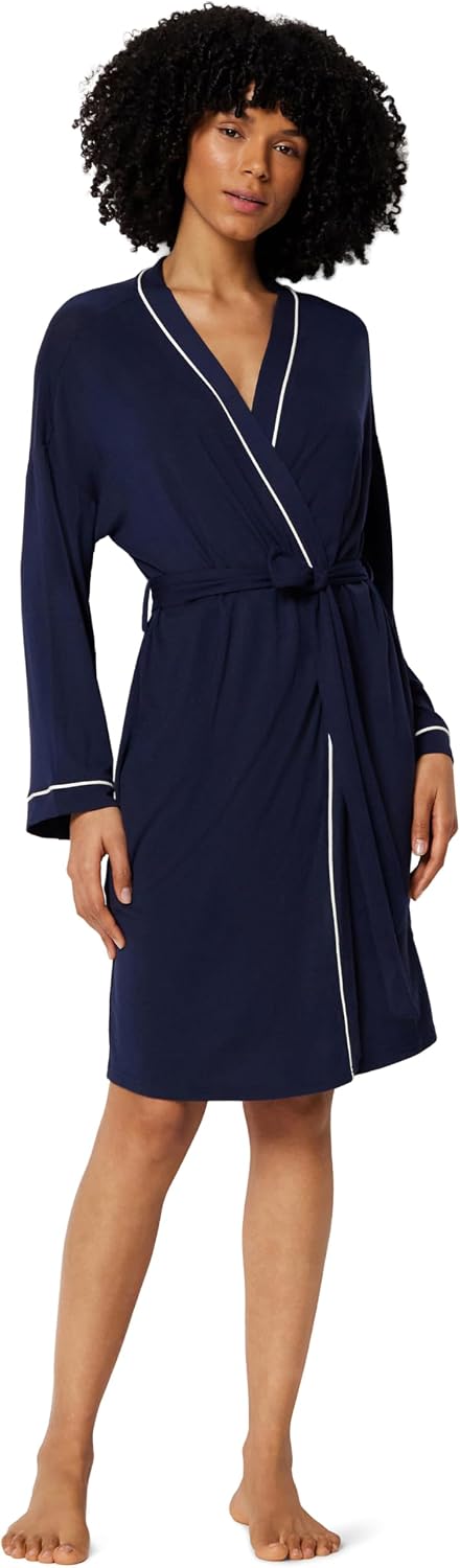 Amazon Essentials Women's Long Sleeve Robe, Modal-Blend Bathrobe