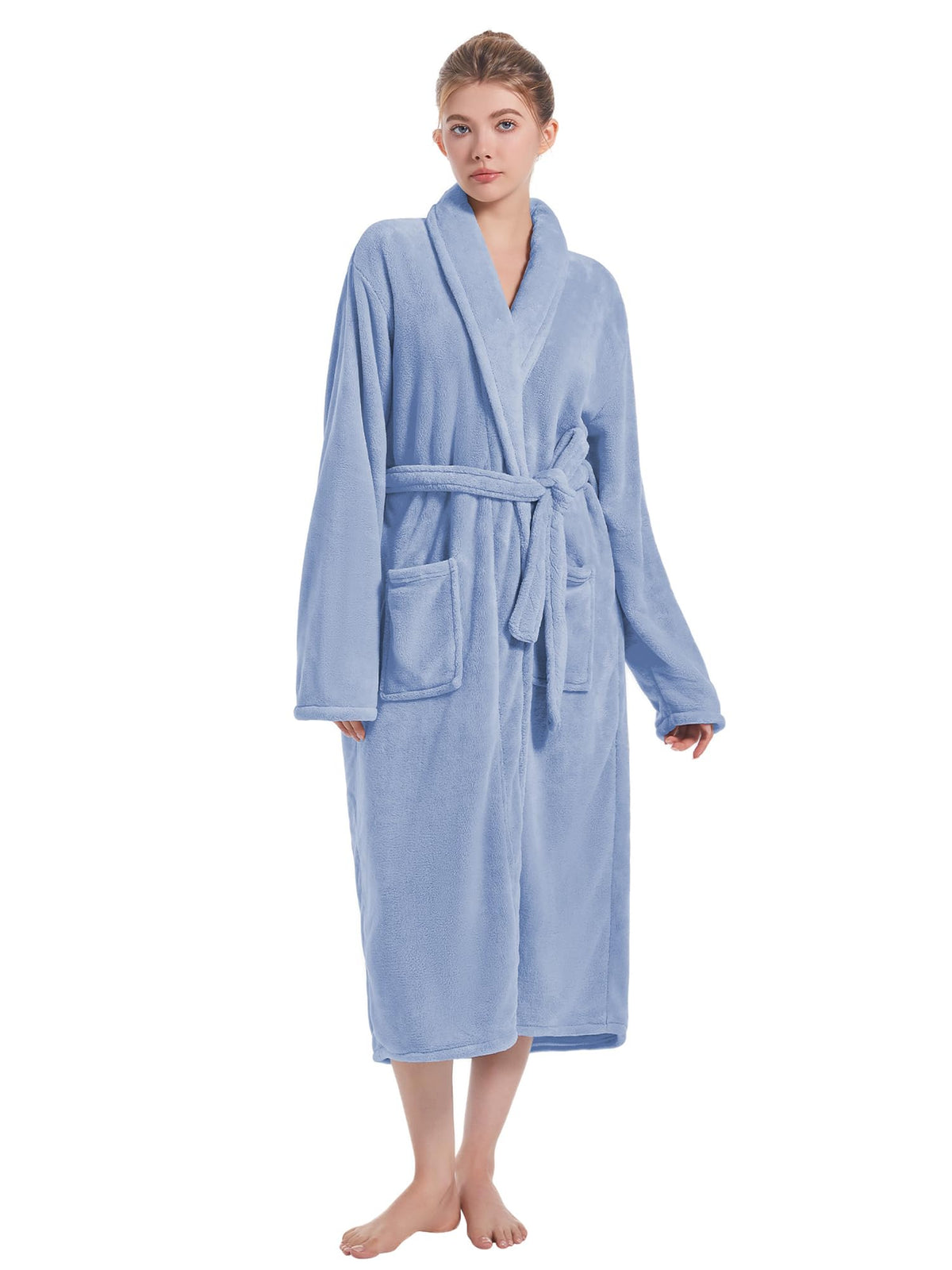 Soft Robe For Women，Warm Plush Bath Robes Female，Spa Towel After Shower Lightweight Long Bathrobe