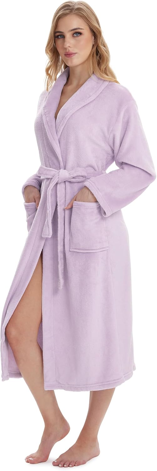 Fluffy Soft Robes for Women, Warm Fleece Womens Robe, Cozy Bathrobe
