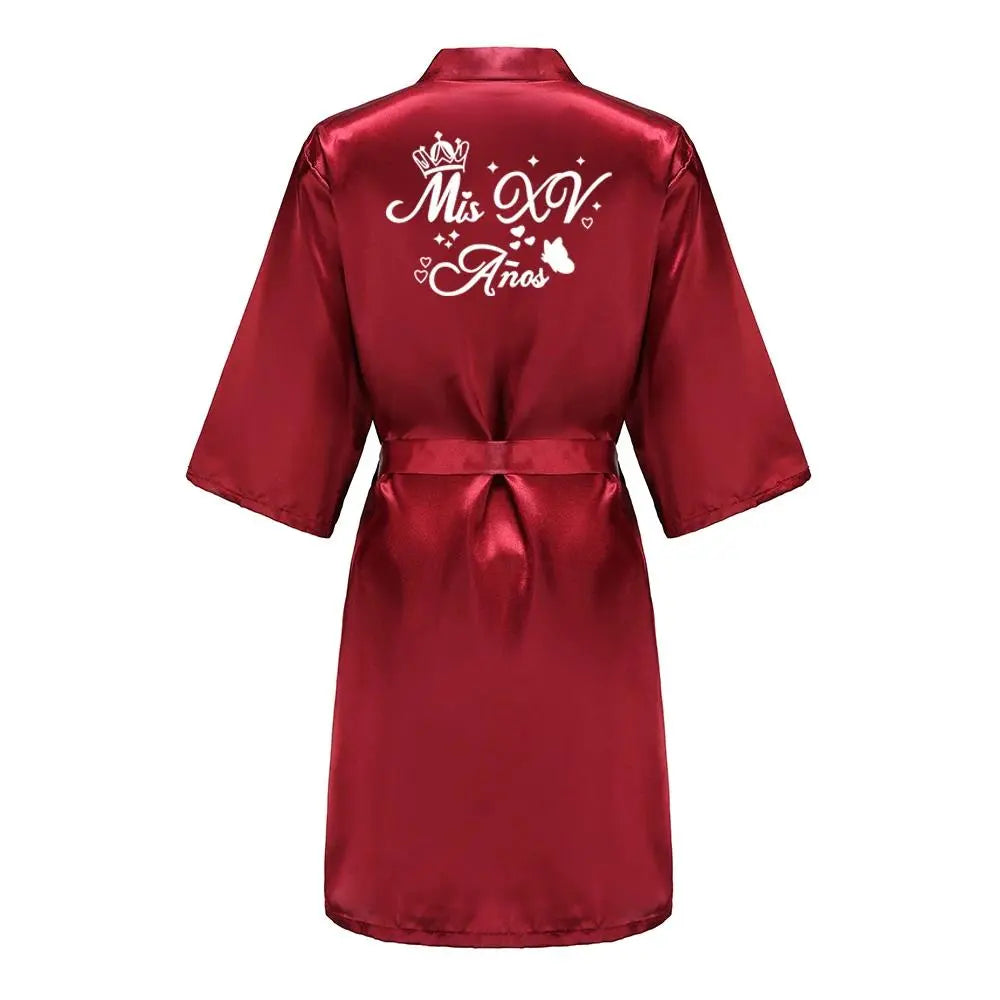 Mis Quince Años Bathrobe Mama de la Quinceañera Robe Woman Homewear Party Gift