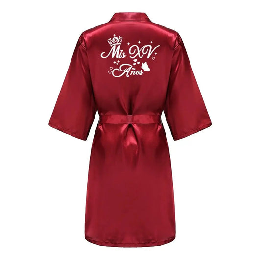 Mis Quince Años Bathrobe Mama de la Quinceañera Robe Woman Homewear Party Gift