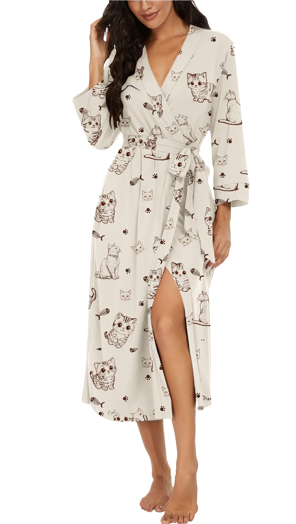 VINTATRE Robes for Women Long Knit Bathrobe XS-4XL