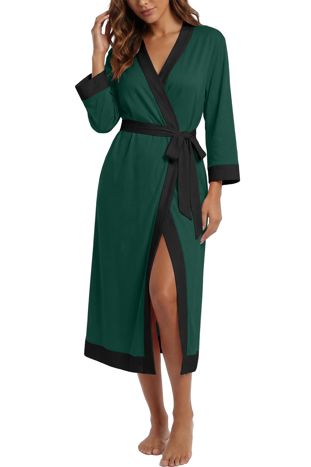 PrinStory Robes for Women Long Soft Robe Lightweight Bathrobe S-2XL