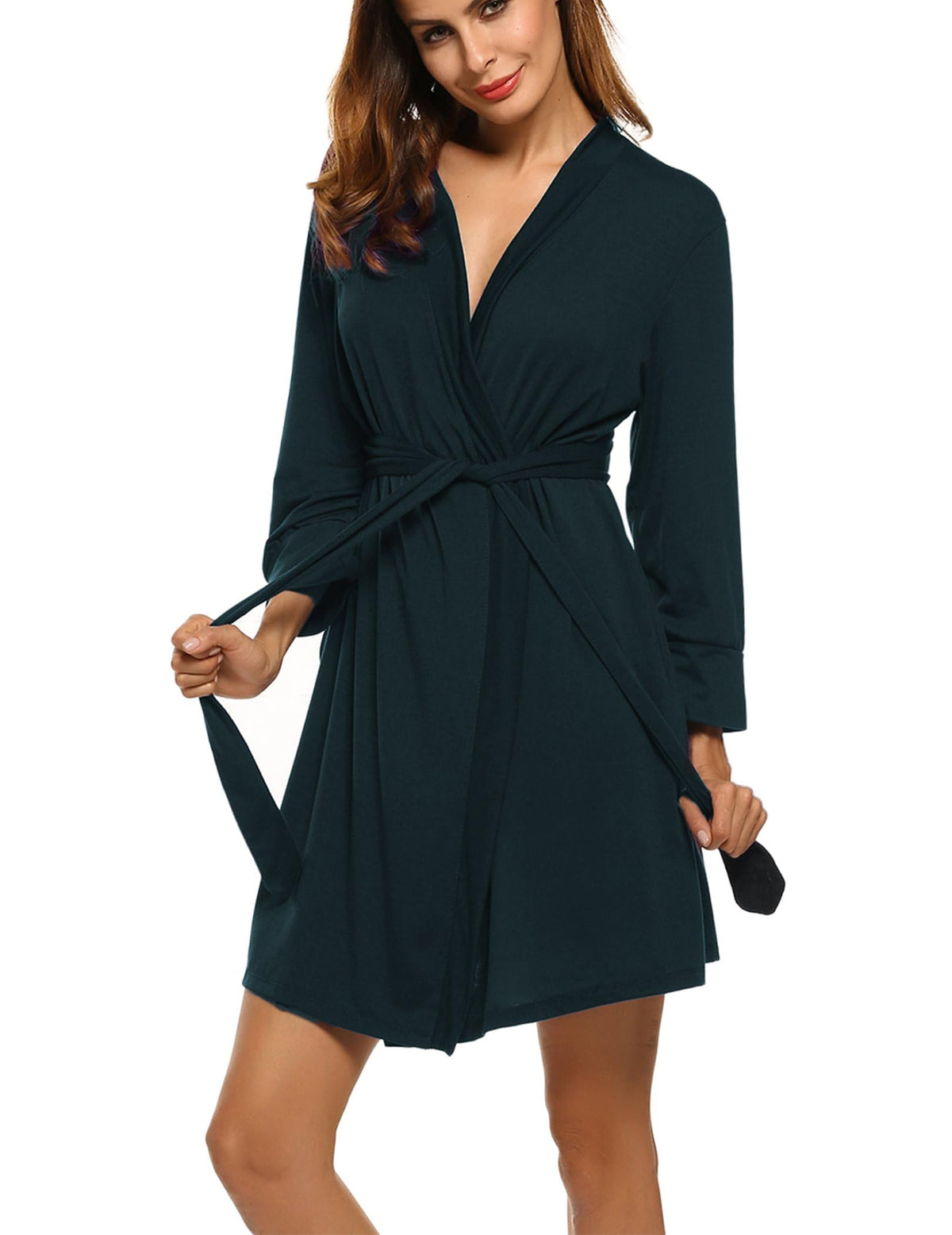 HOTOUCH Womens Robe Lightweight Short Knit Bathrobe Soft Ladies Sleepwear