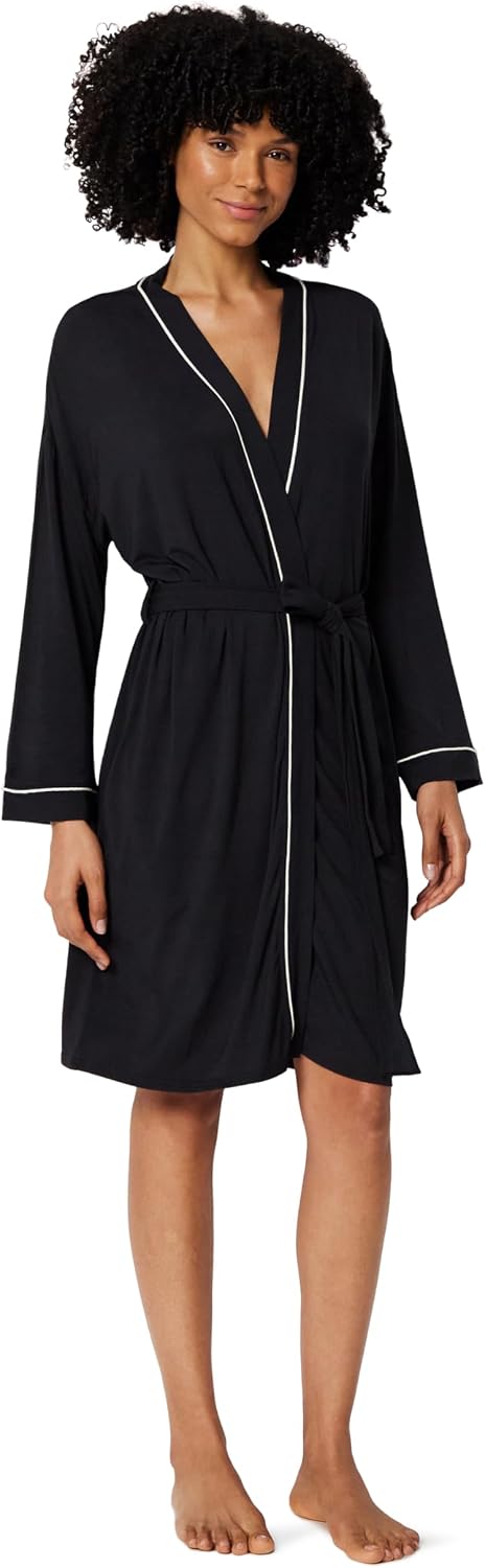 Amazon Essentials Women's Long Sleeve Robe, Modal-Blend Bathrobe