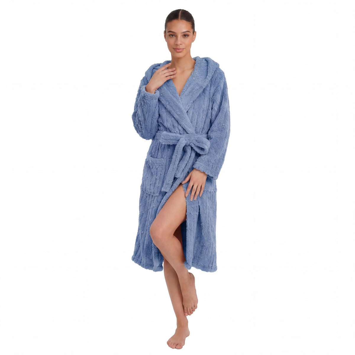 HEARTNICE Women Fuzzy Soft Long Hooded Warm Robes