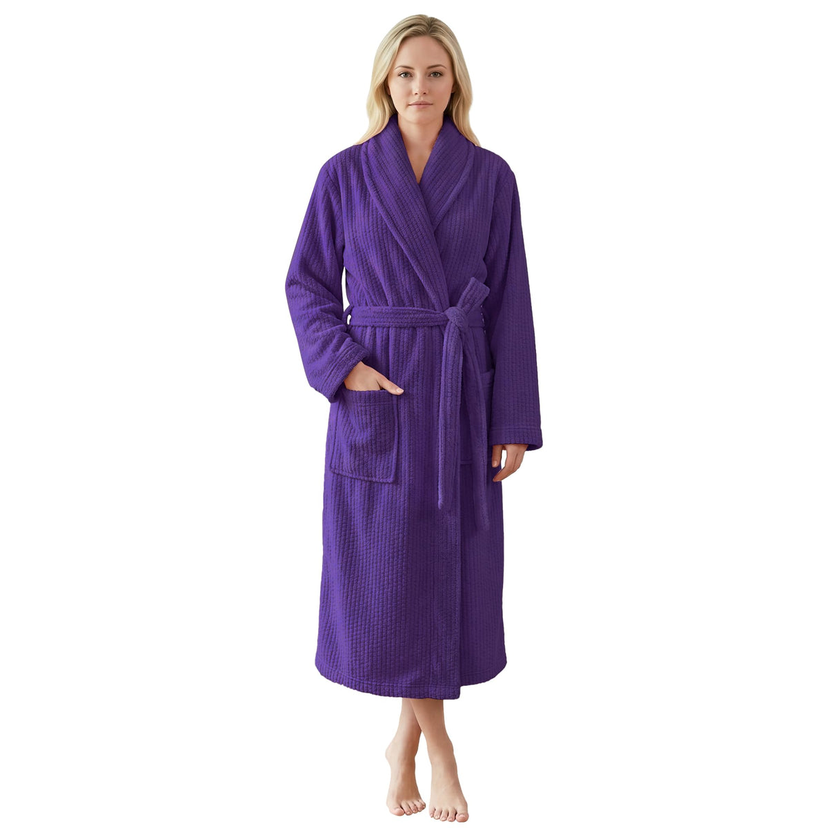 PJGGZ Women's Shawl Collar Bathrobe, Soft Long Towel Robes for Women - Super Absorbent Quick Dry yet Warm