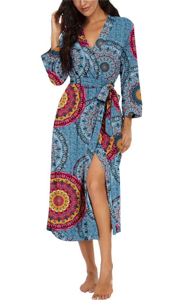 VINTATRE Robes for Women Long Knit Bathrobe XS-4XL