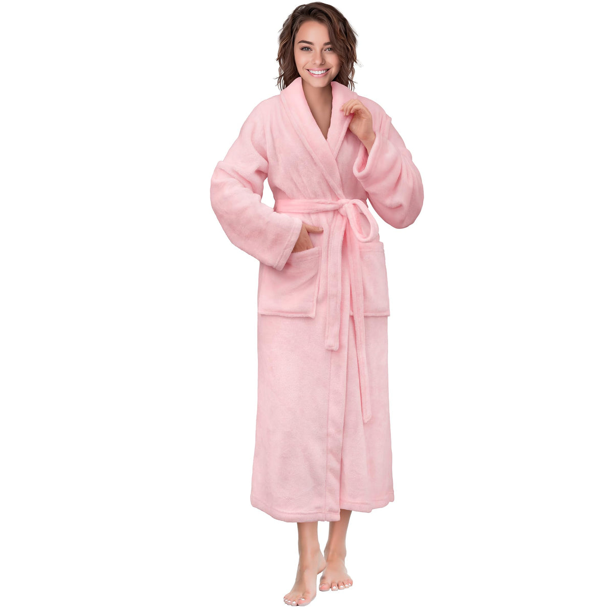 PAVILIA Womens Robe Fleece Plush Soft, Fluffy Fuzzy Cozy Warm Bathrobe