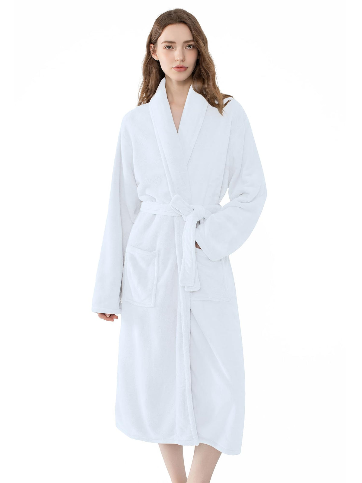 Soft Robe For Women，Warm Plush Bath Robes Female，Spa Towel After Shower Lightweight Long Bathrobe