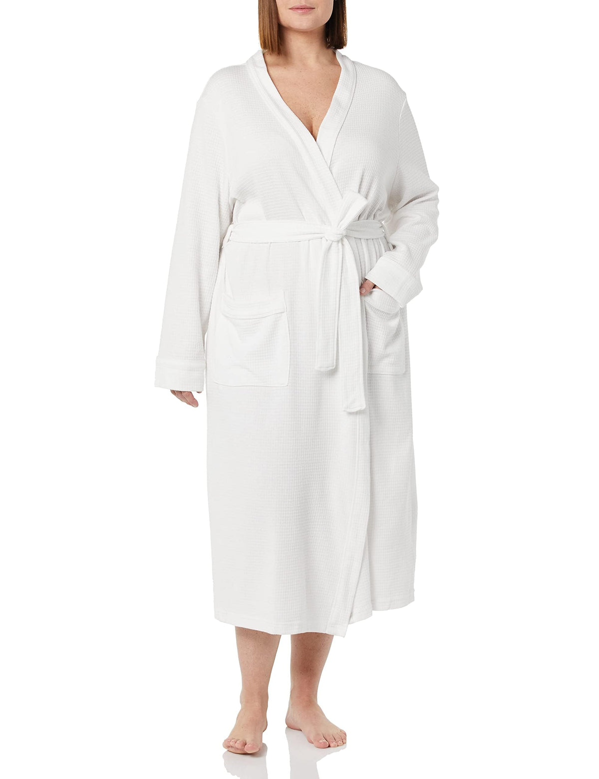 Amazon Essentials Women's Lightweight Waffle Bath Robe (Available in Plus Size)