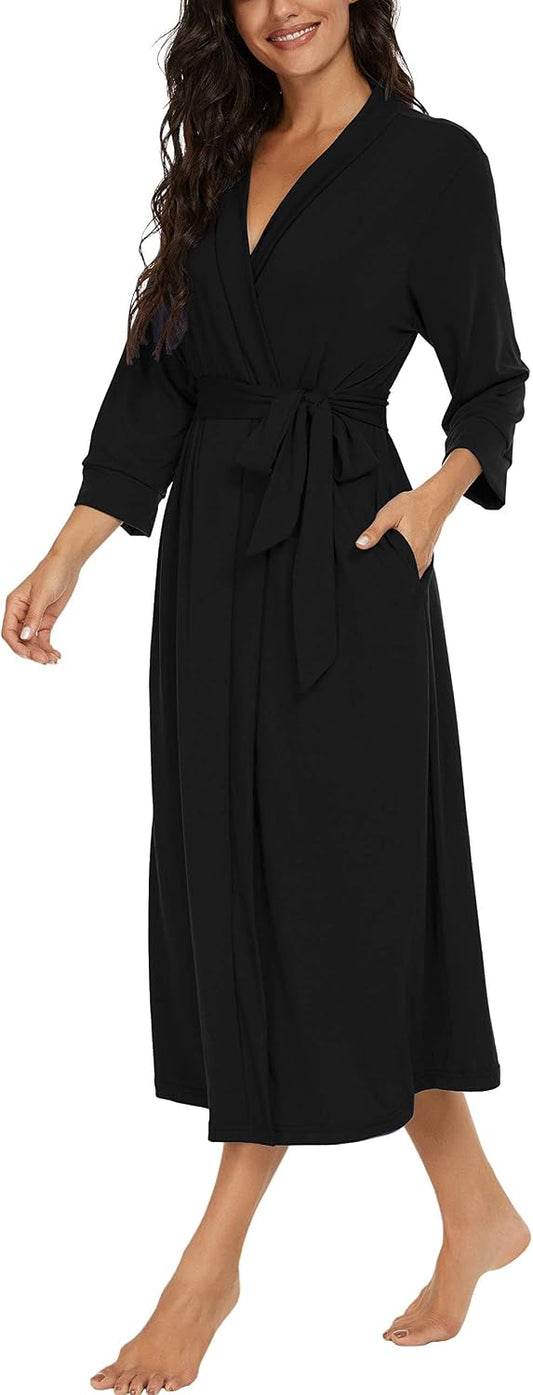 VINTATRE Robes for Women Long Knit Bathrobe XS-4XL